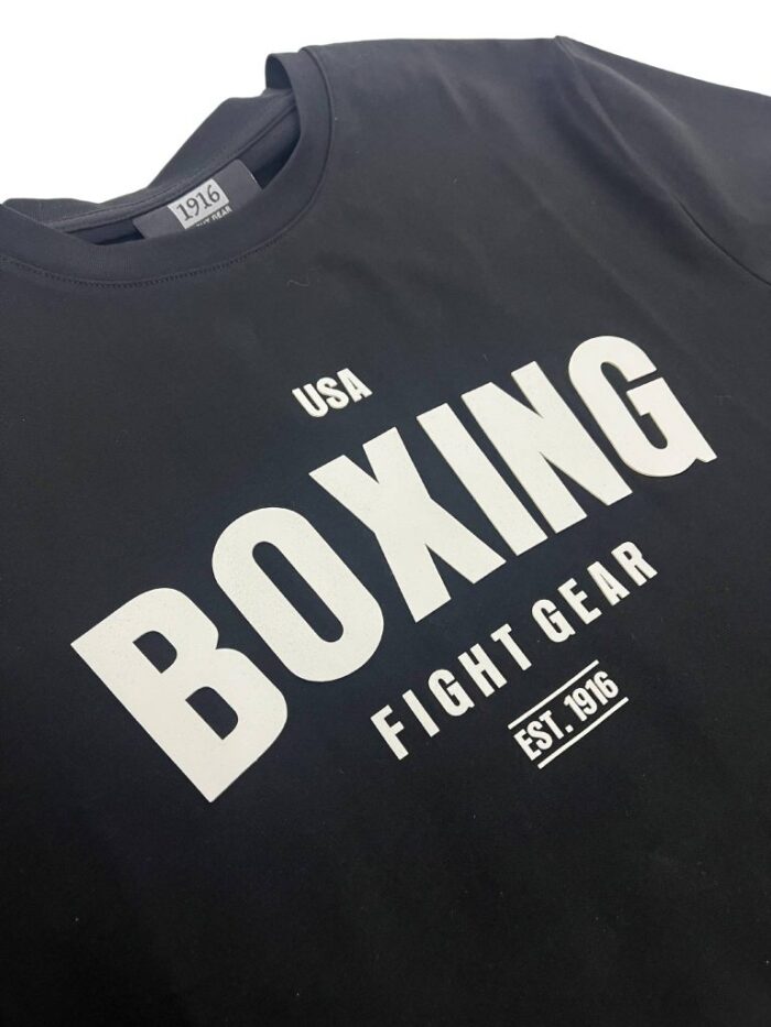 1916 Fight Gear Premium Boxing Shirt Black/White