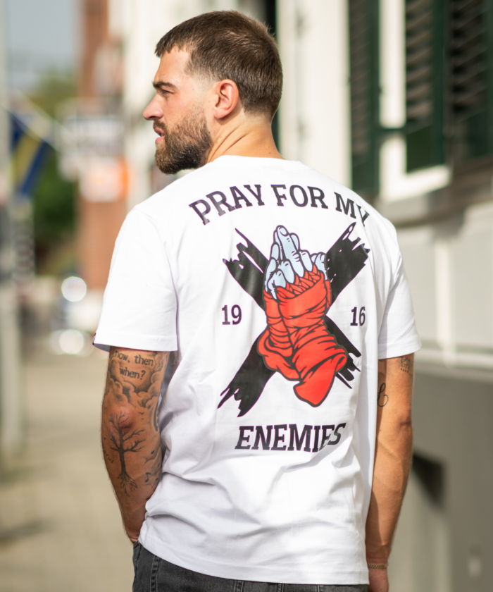 1916 Fight Gear Pray For My Enemies Shirt White